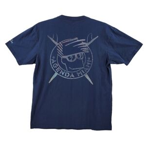 Brothers Marshall T-Shirt Men L Navy Blue Cotton Surfer Graphic SS Agenda Miami